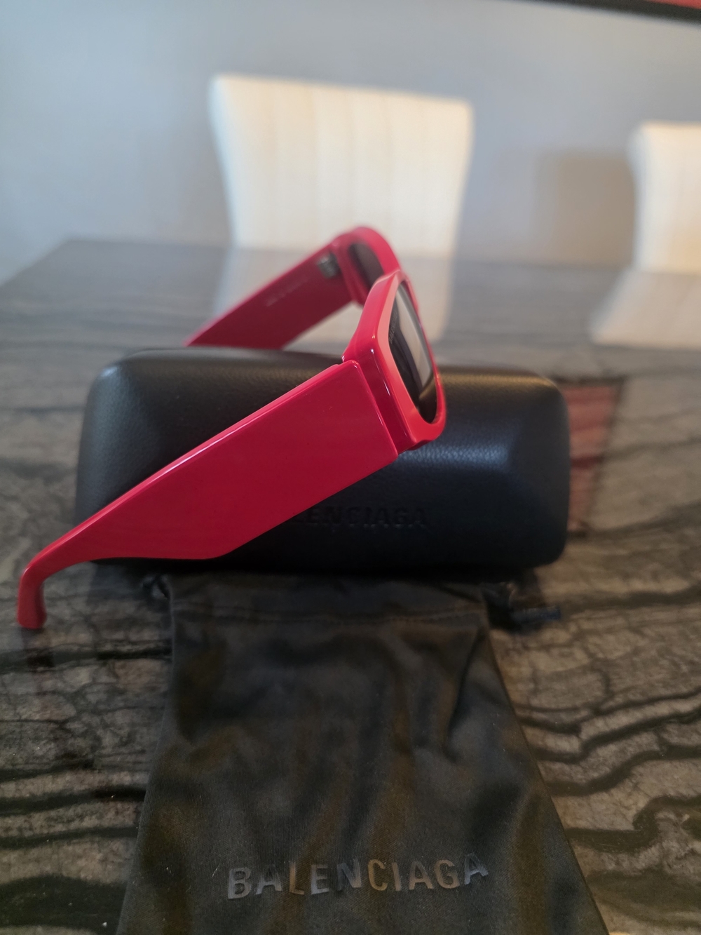 NWT AUTHENTIC Balenciaga BB0258S Bold Logo Sunglasses in Red - Picture 5 of 16